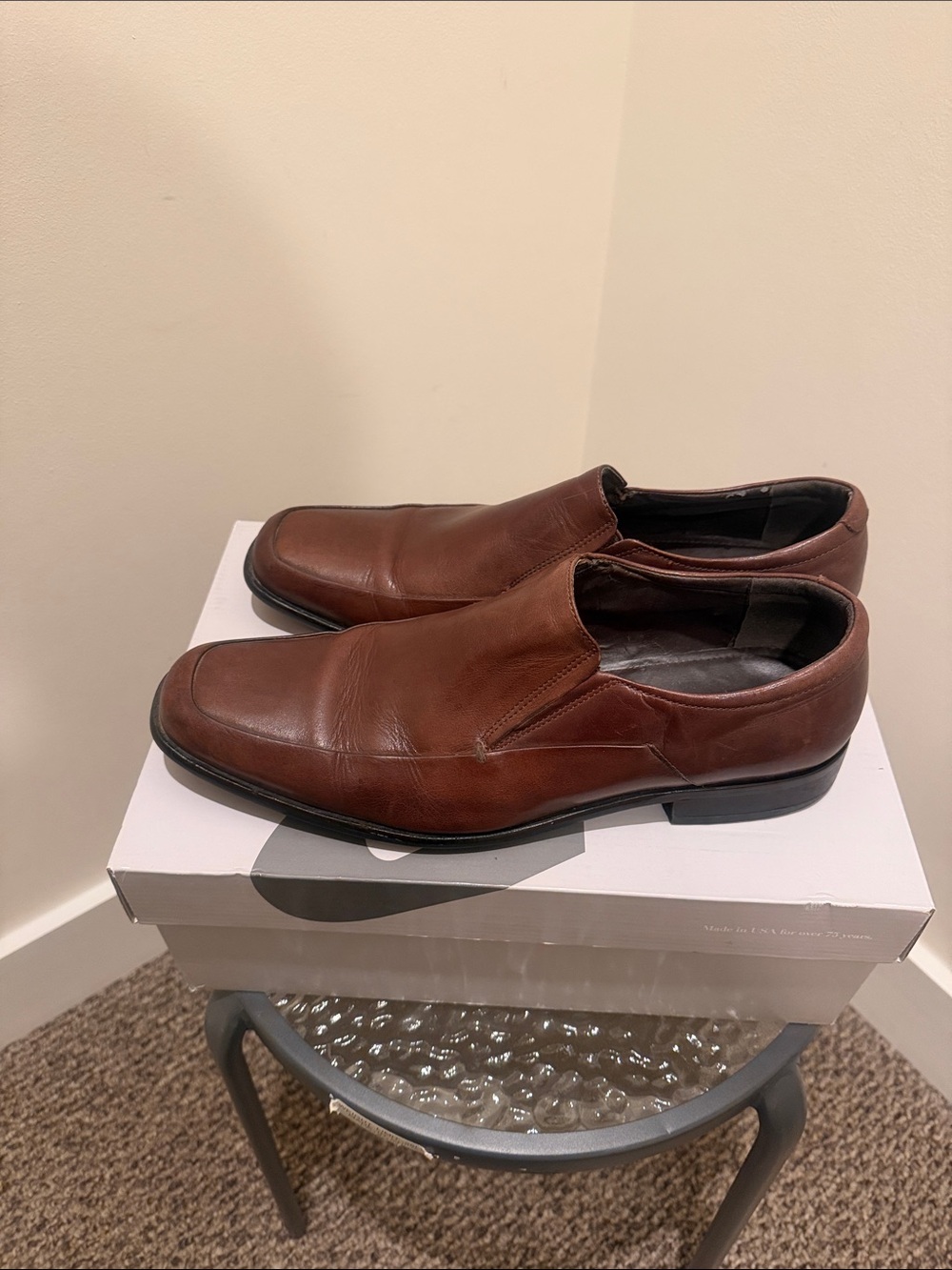 Gordon Rush Brown Leather Slip-On Loafers